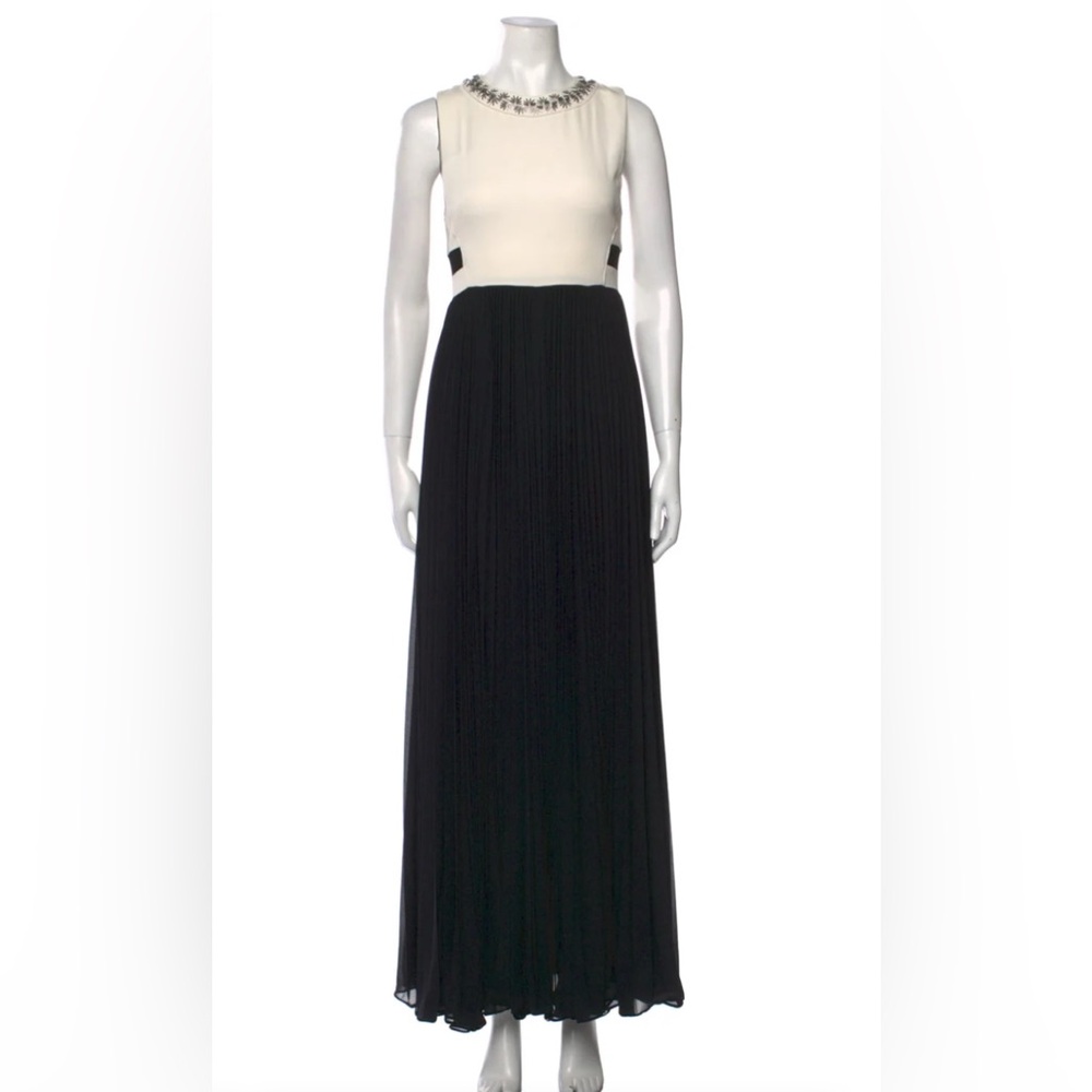 NEW REBECCA TAYLOR COLOR BLOCK LONG/MAXI DRESS/ GOWN SIZE 10. WHITE & BLACK